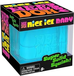 NeeDoh Nice Ice Baby - Super Solid Squishy Silicone Cube, Assorted Colors, Soft Squishy Maker, Resistant to Squeeze, Cool to the Touch, Random Colors