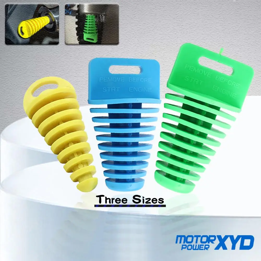 Three Sizes 15-62mm Motorcycle Rubber Exhaust Pipe PVC Plug Muffler Wash Plug Pipe Protector Motocross Tailpipe Plug