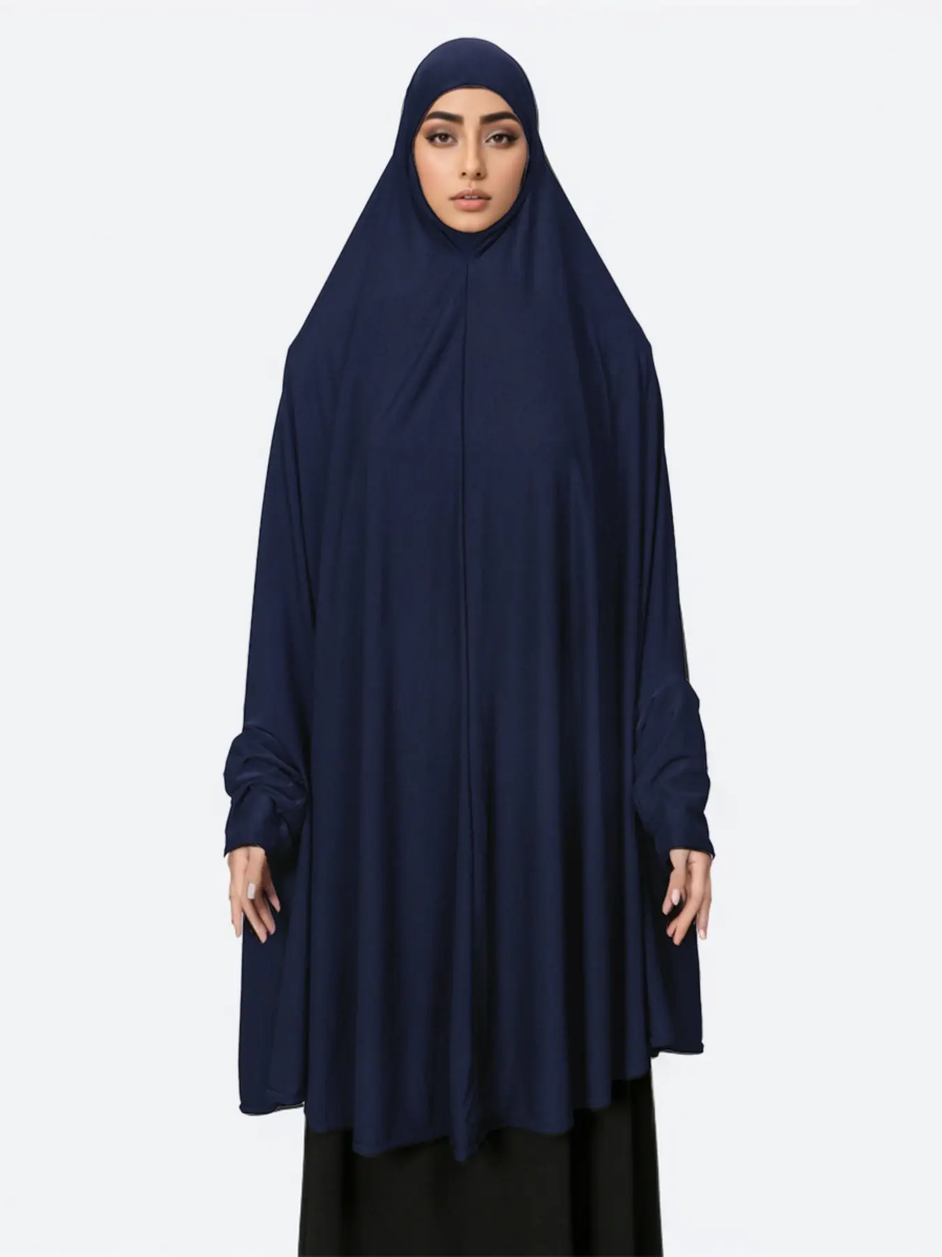 Women's Fashion Modesty Plain Long Headscarf with Sleeve Cover, Crystal Abaya Hijab Khimar For Muslim, Fashionable Modest Hijab, Suitable for Daily Outdoor Summer Sun Protection