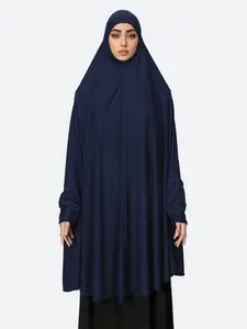 Women's Fashion Modesty Plain Long Headscarf with Sleeve Cover, Crystal Abaya Hijab, Suitable for Daily Outdoor Sun Protection