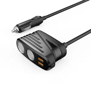 5 in 1 Cigarette Lighter Splitter,120W Cigarette Lighter Adapter with PD 20w &QC 3.0 * 2 Charge, 12V/24V DC Cigarette Outlet Car Charger for All Car Devices