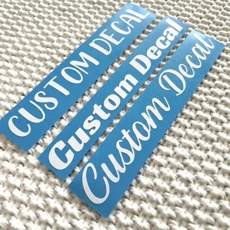 Personalized Custom Text Vinyl Car Decal, Automotive Interior Sticker Accessory - Max 9x2 in
