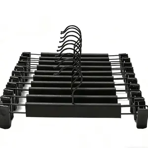 Non-Slip Plastic Pants Hanger Clips, Store-Exclusive Pant Holder, Home Use Invisible Pants Rack, Dual Clip Set of 10 Pieces