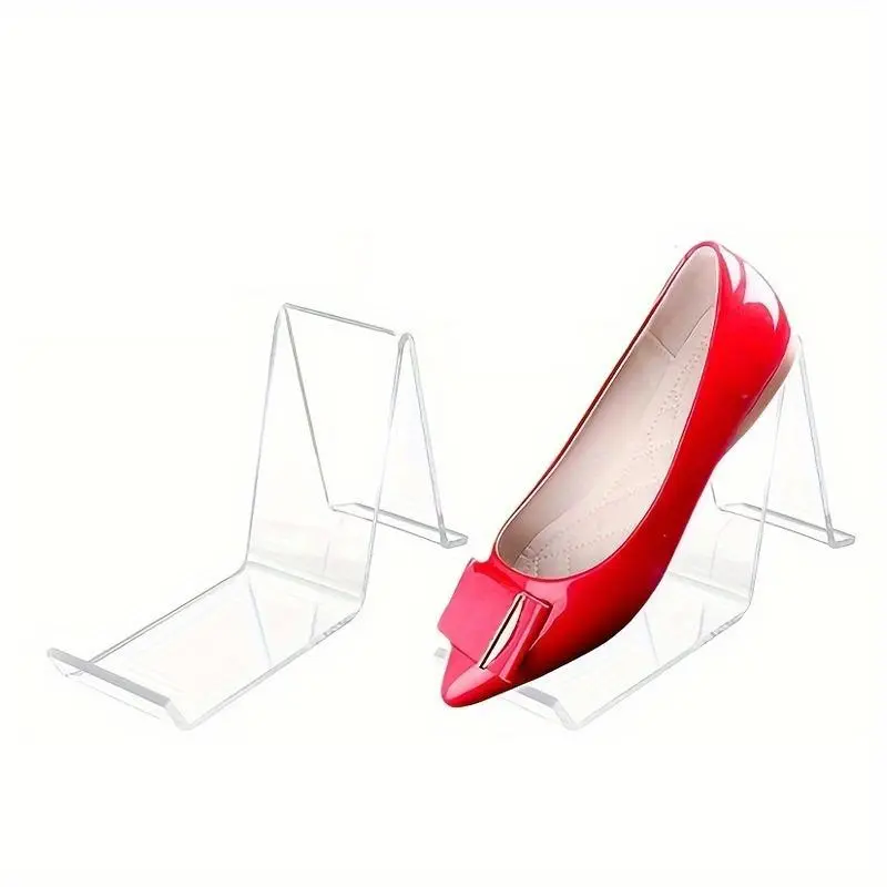 Acrylic Shoe Display Rack, Sturdy Acrylic Shoe Storage Stand Shelf, Organizer for Shop, Home Organizer for Bedroom, Entryway, Hallway