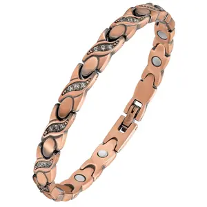 City Fashion Pure Copper Cuff-Sleek Copper Bracelet for Women-Magnetic Bracelets 99.99% Pure Copper Jewelry Gift with Adjustable Sizing Tool,Magnetic Jewelry,Timeless Jewelry Gift for Family