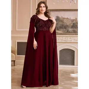 Diamond Collar Light Luxury Heavy Embroidery Fringe Beaded Sequin Chiffon Spliced Long Skirt Dress, Elegant Evening Gown for Special Occasions