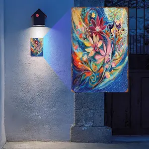 Iron Wall Art 'Four Elements III. Water' - Traditional Style, Frameless, 20X30Cm / 8X12Inch