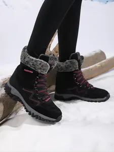 Women's Mid-Calf Warm Snow Boots, Windproof Waterproof Anti-Slip Outdoor Hiking Shoes, Comfortable Casual Shoes for Daily Wear