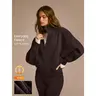 GLOWMODE Everyday Fleece WarmthSoft Warm Lightweight Front Back Seam Detailing Pockets Batwing Sleeve High Neckline Full Zip Jacket