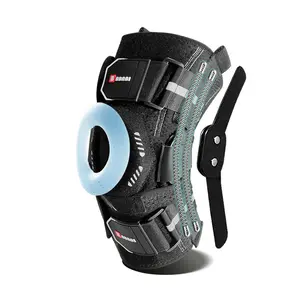 Men's medical-grade knee brace with spring-fixed meniscus support for mountaineering, designed as summer protective gear for outdoor climbers and hikers