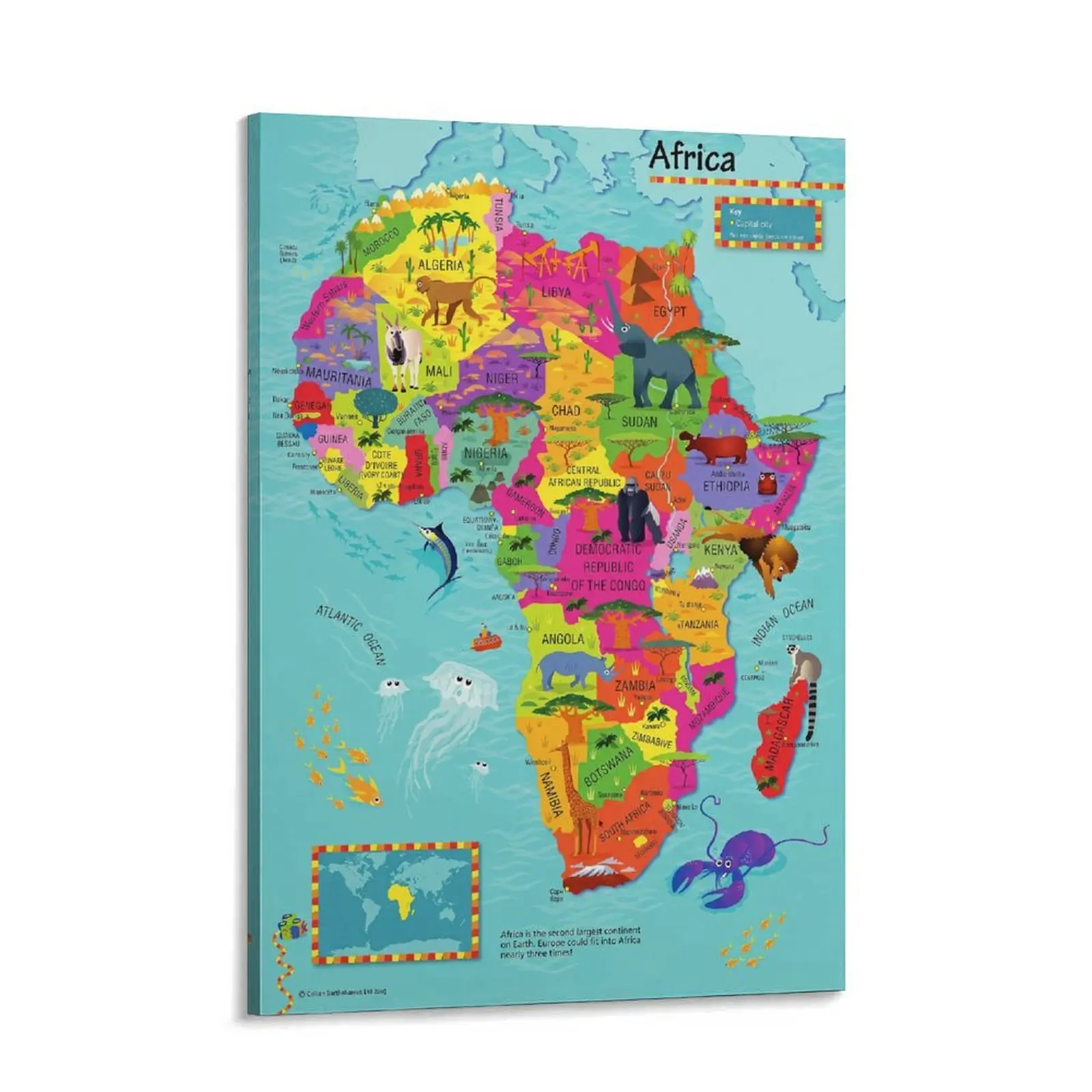 African Map Print Collins Children's Africa Wall Map
