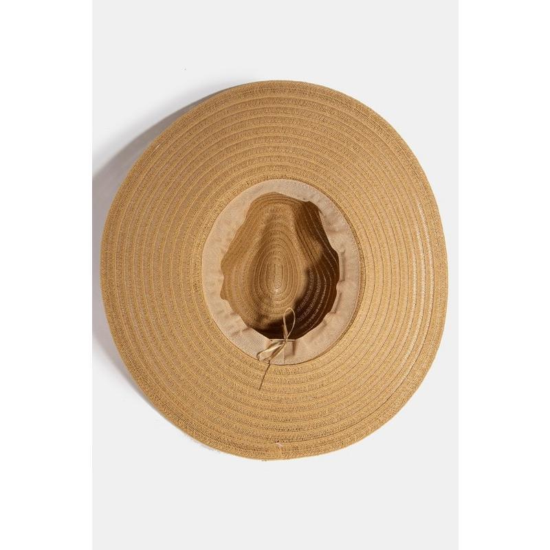 Fame Shell Beaded Wide Brim Straw Hat
