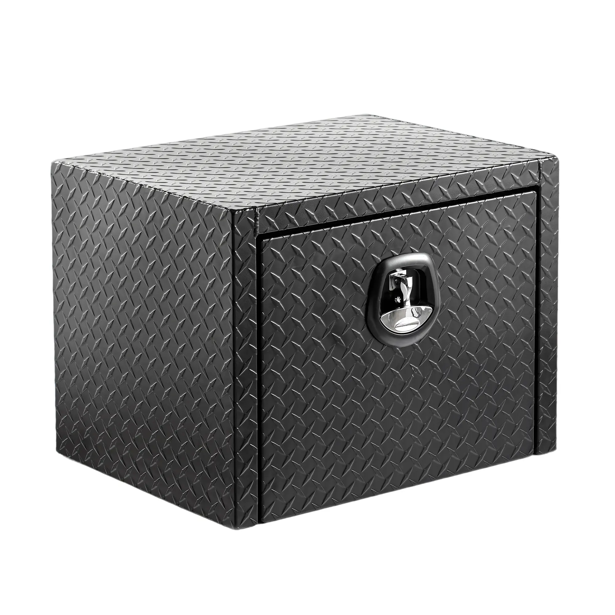 24 inch Ultra Heavy Duty 2.5mm Metal Thickness Aluminum Underbody Truck Tool Box | Super Reinforced Design | Waterproof Underbed Storage Chest with Lock & Keys | Matte Black Finish with Extra Thick Diamond Tread Plate | Ideal for Pickup Trucks, ATVs, RVs