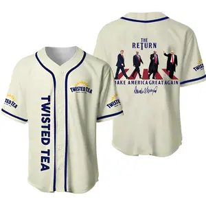 Twisted Tea Trump The Return Baseball Jersey Shirt, Baseball Jersey Uniform Short Sleeve Baseball Top