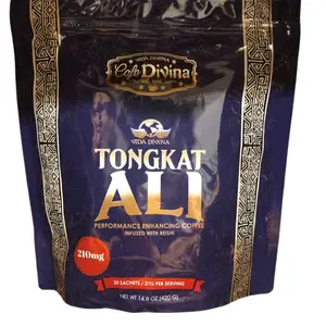 Cafe Divina Tongkat Ali Coffee Infused with Reishi 210mg 20 Sachets 21g Per Serving Instant Beverage