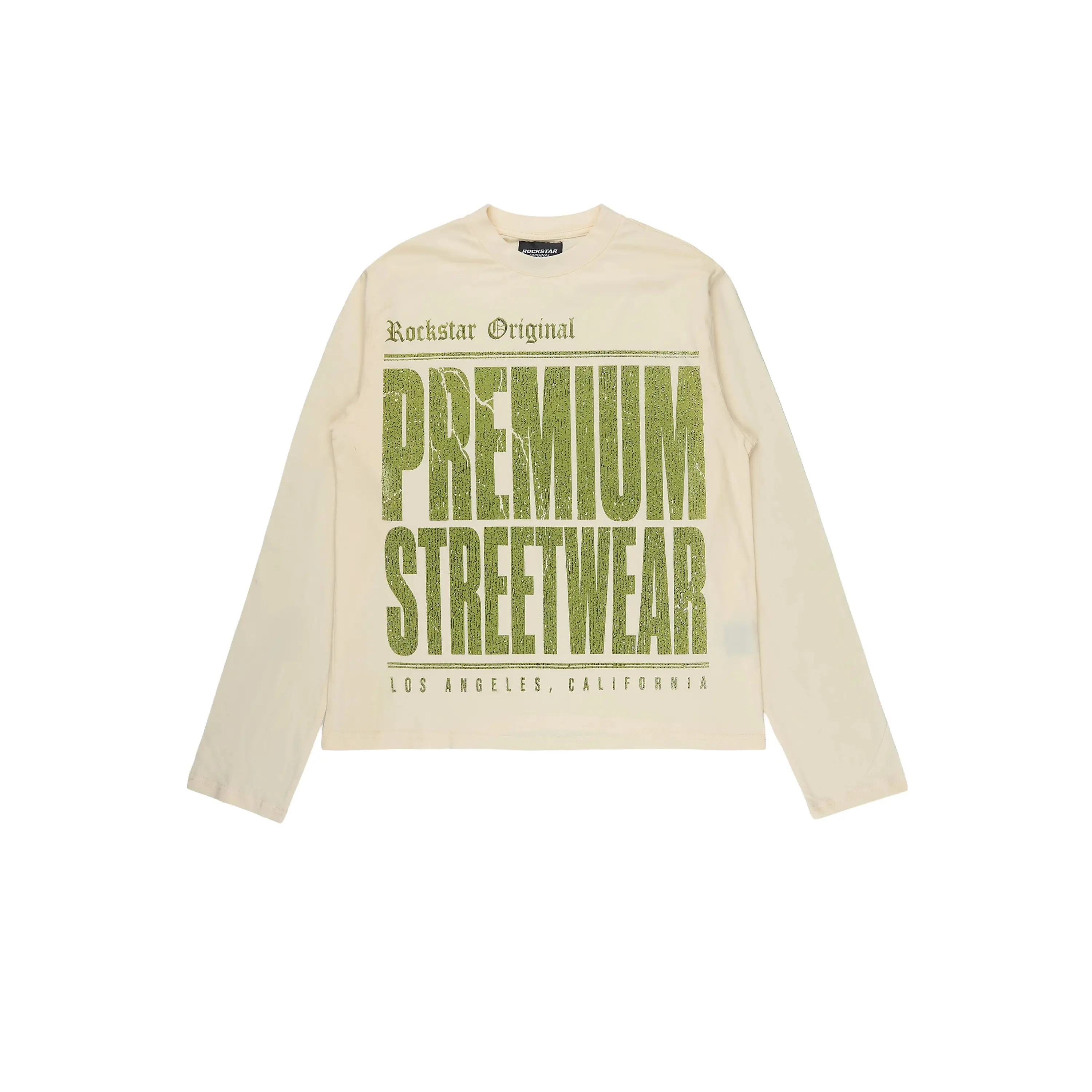 Boys Pluto Beige/Army Green Long Sleeve T-Shirt