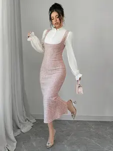 Elegant Chic Women's Lace Trim Long Sleeve Matching Shirt Set, Womenswear, French Style, Casual Tea Party Wear, Polyester, Summer/autumn Fashion Outfit