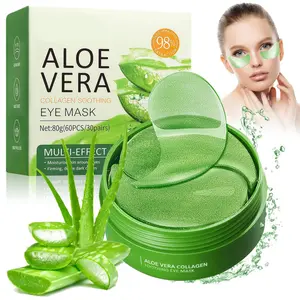 98% Aloe Vera Collagen Soothing Eye Mask (60pcs) - Hydrating Anti-Puffiness Treatment for Dark Circles & Fine Lines, Perfect Morning Refreshing Skincare, Eye Patches