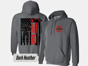 Custom Last Name Firefighter Hoodie: Heavyweight Fire Department Gift