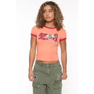 Being An Angel - Bobby Jack Ringer Top - Peach