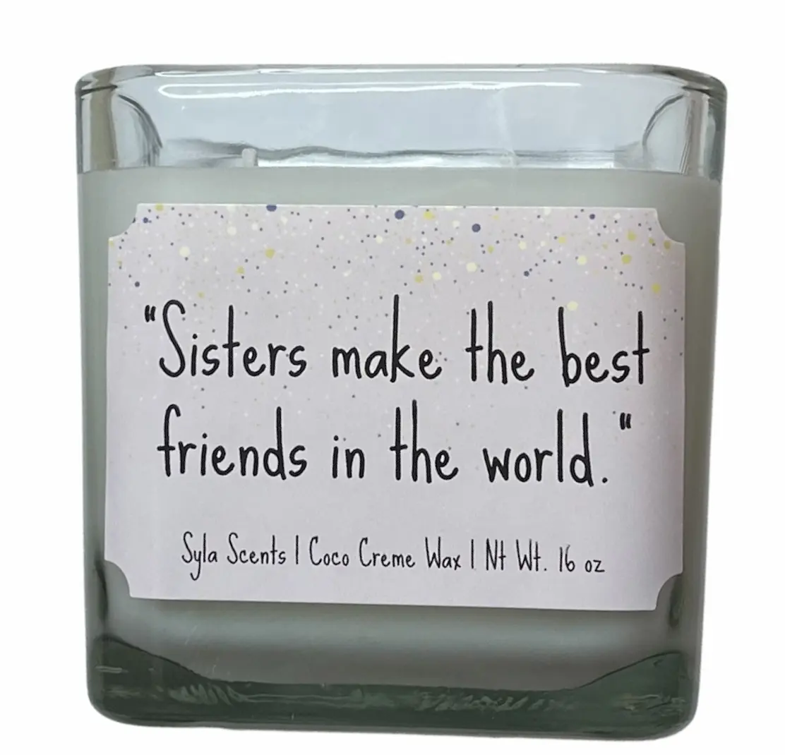Best Sister Candle Gift | Luxury Coconut Apricot Creme Wax Candle | Scent: Honeysuckle Jasmine
