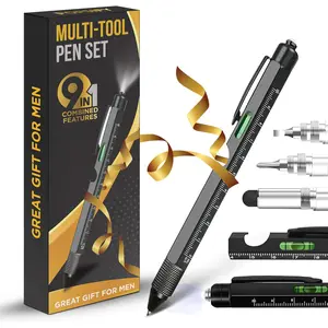 Stocking Stuffers Gifts  for Men, Multitool Pen Set 9 in1, Christmas Gifts for Men Who Have Everything, Dad Gifts from Daughter Cool Gadgets for Men, Boyfriend, Father, Husband, Tools for Men