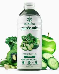 Smartfruit Harvest Greens + Detox – 100% Real Fruit Purée with Kiwi, Cucumber, Kale, Spinach, Lemongrass, Apple, Banana – Great for Smoothies, Juice, Yogurt, Cocktails, Teas & More – 48oz