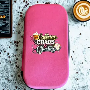Caffeine Chaos & Charting Pink Stethoscope Case - Nurse Gift for RNs & Students