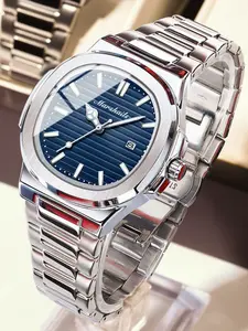 New Men's Waterproof Ultra-Thin Quartz Watch with Calendar