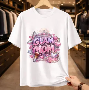 Mother's Day Gift! Glam Mom T-Shirt | Stylish Queen Makeup & High Heels Graphic Tee | Trendy Gift for Mom Grandma Wife | Aesthetic Mother's Day Outfit