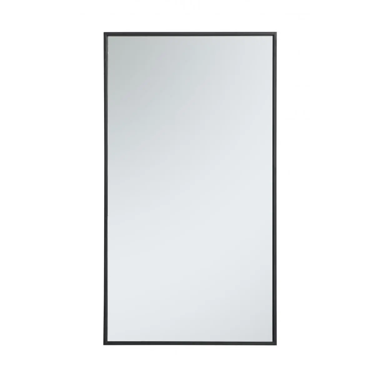 212 MAIN Eternity Series 20 in. Rectangle Black Metal Frame Beveled Glass Wall-Mount Bathroom Mirror, Brass Hanger Mounting Brackets, Room Decor for Bathroom, Bedroom, Foyer Space Expander