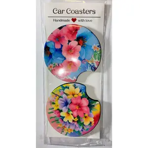 Flower bouquet car coasters