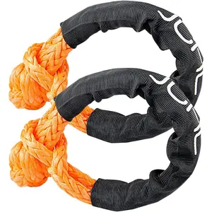 Soft Shackle Synthetic Road Recovery Rope 1/2' X 23 Inch 56000LBS Breaking Strength Tow Shackles For Sailing,SUV,Off Road Towing,ATV Recovery 2 Pack