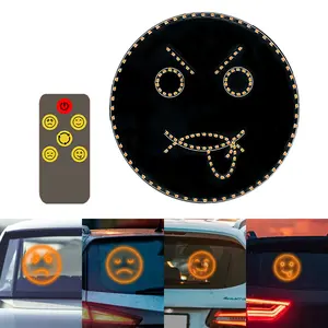 LED Smiley Face Light Car Windshield Decoration Lamp, Interactive LED Lights, Multiple Lighting Modes, Fun Car Decorations, Remote Control