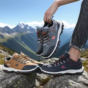 Men's Hiking Shoes Summer Waterproof Comfortable Wear-resistant Camping Shoes Outdoor Breathable Anti Slip Sneakers for Men