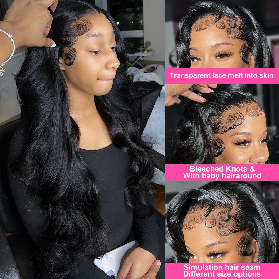 MYLOCKME Transparent Lace 13x6 Bone Straight Frontal Human Hair Wigs For Black Women Brazilian 13x4 Straight Lace Frontal Wig Natural Color Hair Wigs 180Density blackfriday