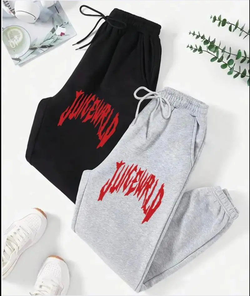 Wrld, Color Men Women Letter Print Sweatpants, Casual Regular Fit Pants For Spring & Fall