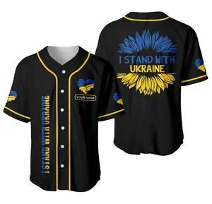 Custom I Stand With Ukraine Custom Baseball Jersey Shirt, Ukraine Support T-shirt, Activist Protest Tee, Liberal Democrat Shirt