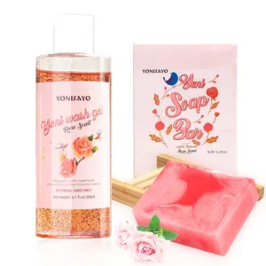 Yoni Wash Yoni Bar Soap Set, Natural Feminine Wash for Women pH Balance, Organic Yoni Soap Bar Body Wash Bath Soap, Rose Scent
