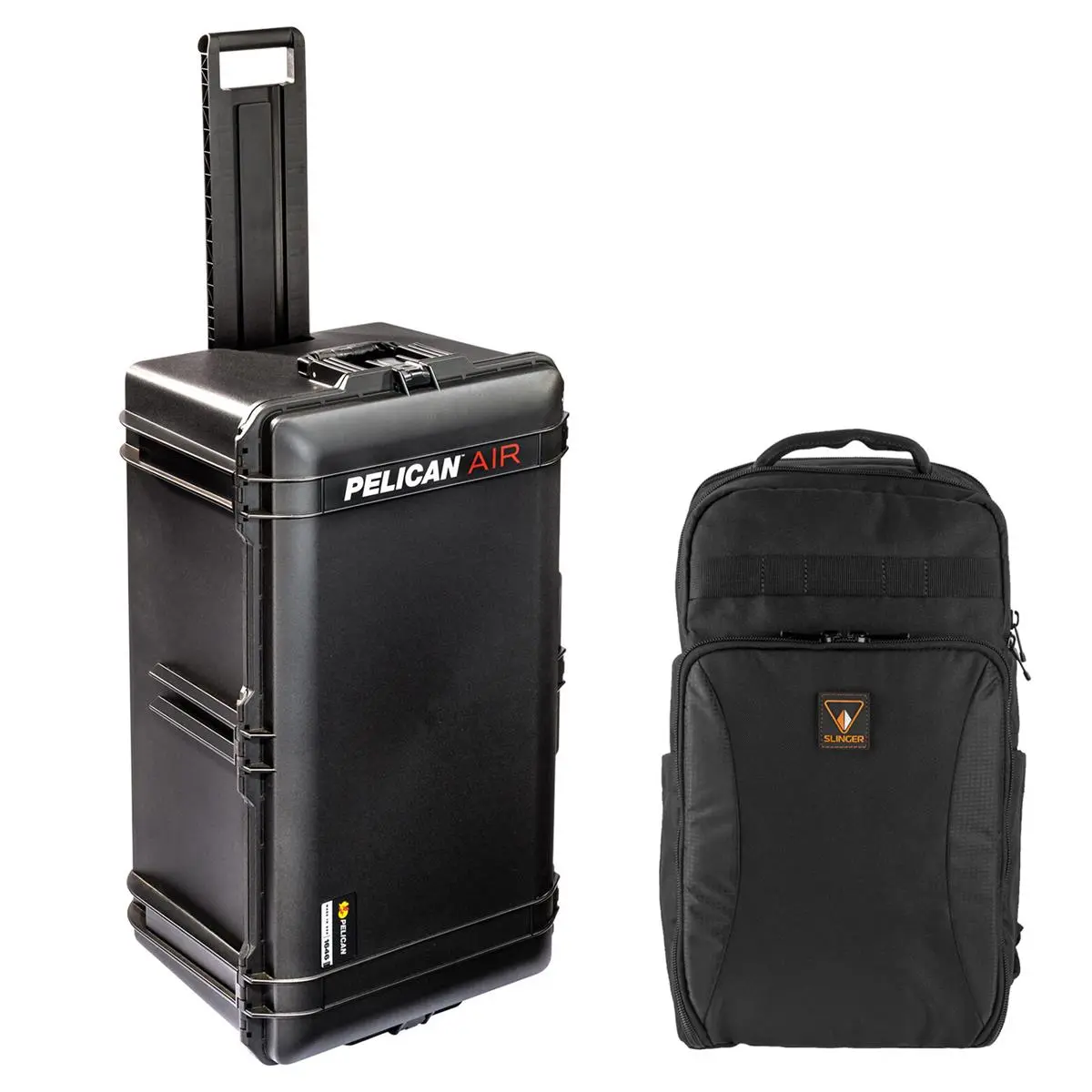 Pelican 1646AirNF Wheeled Hard Case No Foam Black, Bundle with Backpack