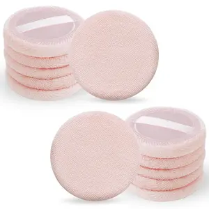 Cotton Cosmetic Puffs 12 Pcs Round Powder Puffs 2.3'' Velour Face Makeup Compact Makeup Sponge Cushion Loose Powder Puff for Makeup Setting
