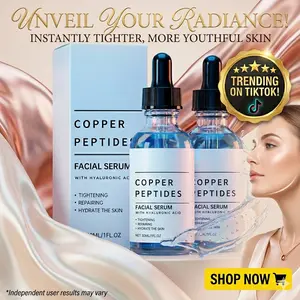 Copper Peptides Serum for Face GHK-Cu Peptide Hyaluronic Acid Anti-Aging Facial Serum 1 Fl Oz