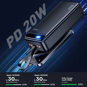 50000mAh Power Bank | Charge 3 Devices Simultaneously | Dual USB Outputs + Type-C In/Out + Micro Input | Digital Battery Display | Emergency LED Light | Leather Carry Strap | Portable & Practical Design