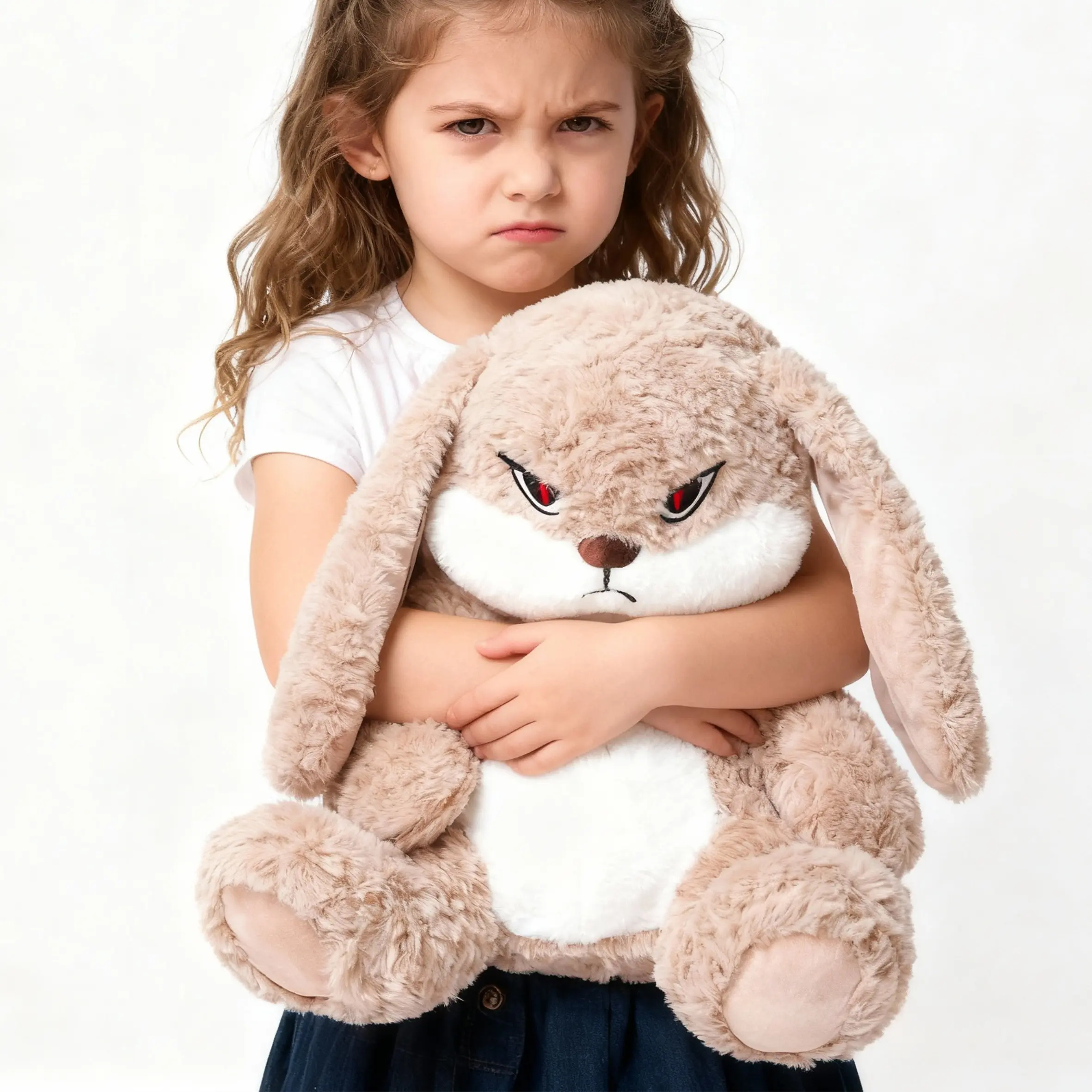 Cute Angry Rabbit Plush Toy - Stuffed Animal Gifts, Plushies for Kids, Holiday Gifting