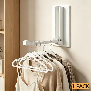 Punch-Free Wall-Mounted Hanger Storage Rack, Foldable Space-Saving Organizer, Heavy Duty Iron Storage Gadget for Closet Balcony Dorm Household