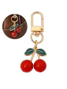 Cute Cherry Design Bag Charm, Fashionable Bag Decoration for Women & Girls, Trendy All-match & Exquisite Keychain for Birthday Gift