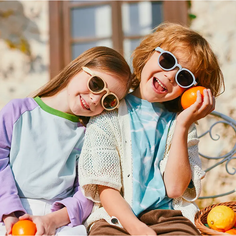 KIGO Kids' Stylish Polarized Sunglasses with Flexible TPEE Frame, UV400 Sun Protection, Lightweight & Durable Eyewear for Toddlers, Boys & Girls (0-12 Yrs), Comfortable & Durable Design, Bend-Resistant, Flexible Strap, Lightweight Design, Uv400 Blocker, C