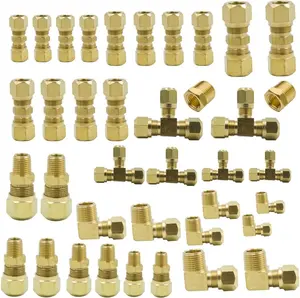Brass DOT Air Brake Nylon Tubing Fitting Assortment Kits 38 pcs