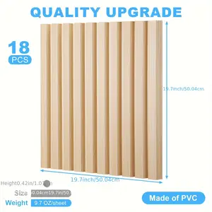 New 18 Pcs 3D Wall Panel Recyclable PVC Panels For Wall Waterproof Slat Wallpaper Textured Wall Panel Decor For TV Background Bedroom Living Room Offic