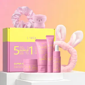 LAIKOU 5 in 1 Glow Up Full Facial Routine,  Long-Lasting Hydration